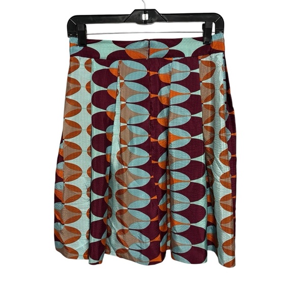 Anthropologie HD in Paris Paused Movements Silk Wide Pleat High Waist Skirt sz 4 - Picture 7 of 10